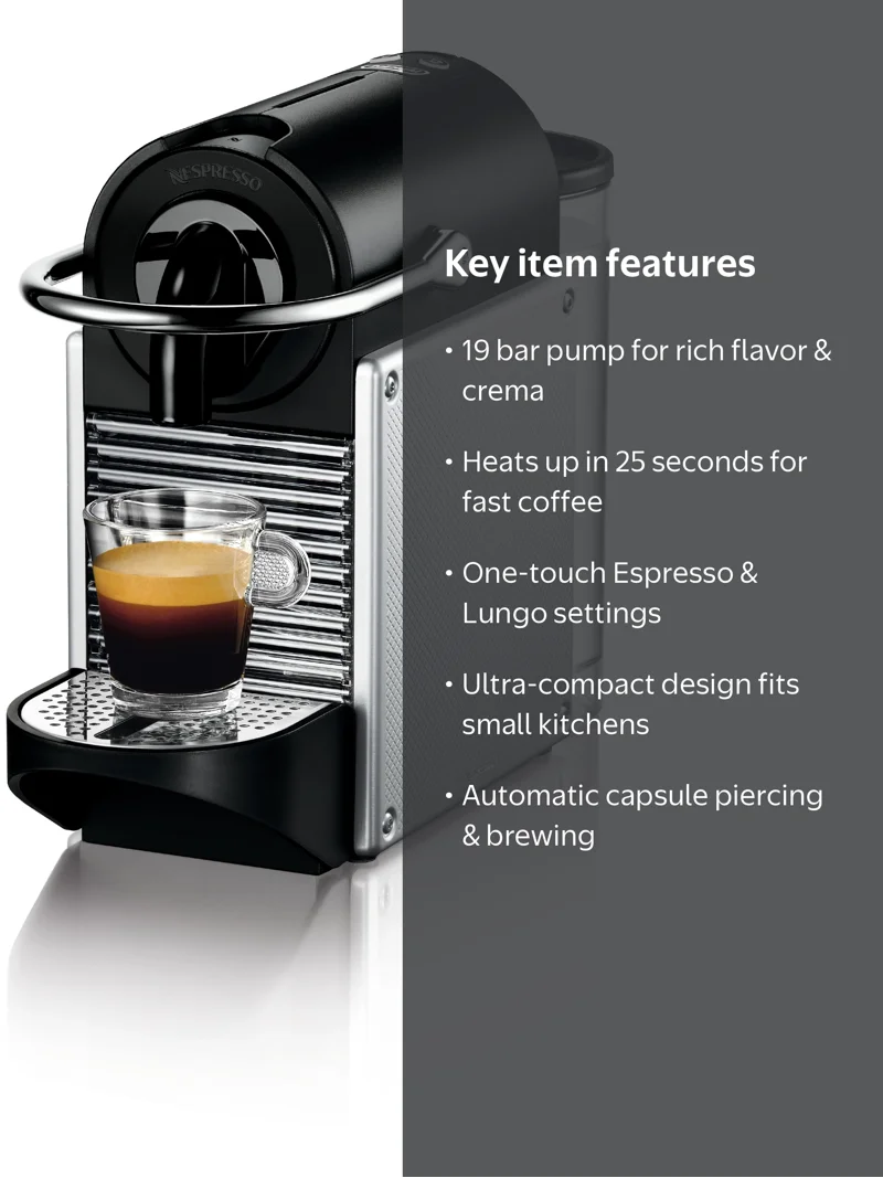 De'Longhi Nespresso Pixie Small Coffee Maker, Espresso Machine