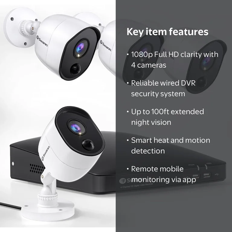 Swann 1080p Full HD DVR Security System with Night Vision, Indoor