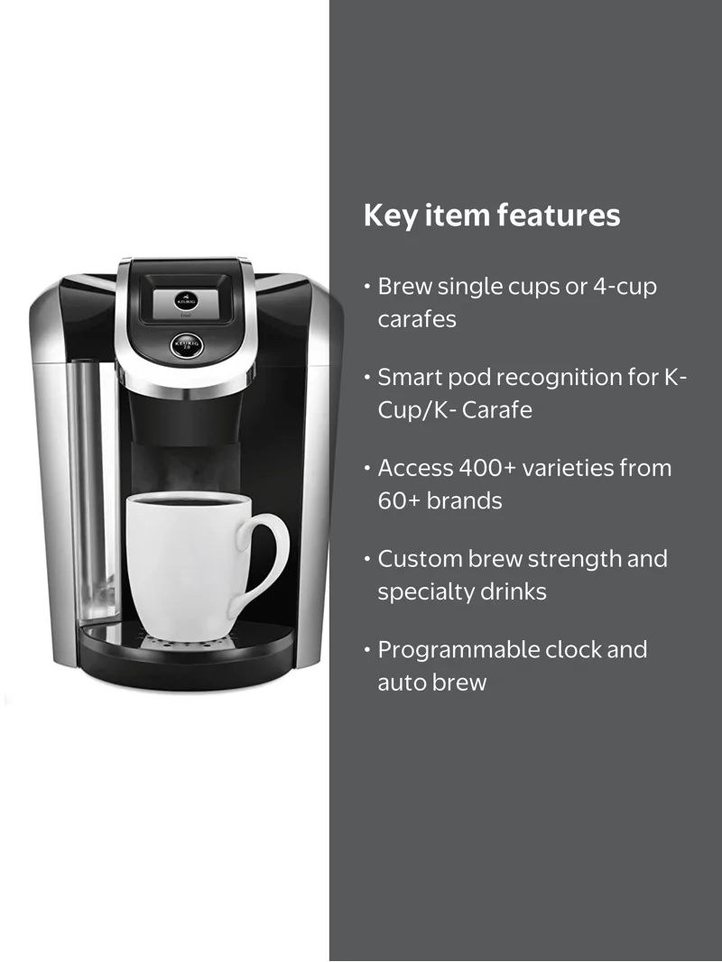 Keurig K450 Smart Single Serve Coffee Maker Brewing System, Black