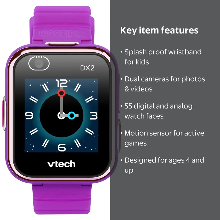 VTech, KidiZoom DX2 Smartwatch, Learning Game Toy for Kids