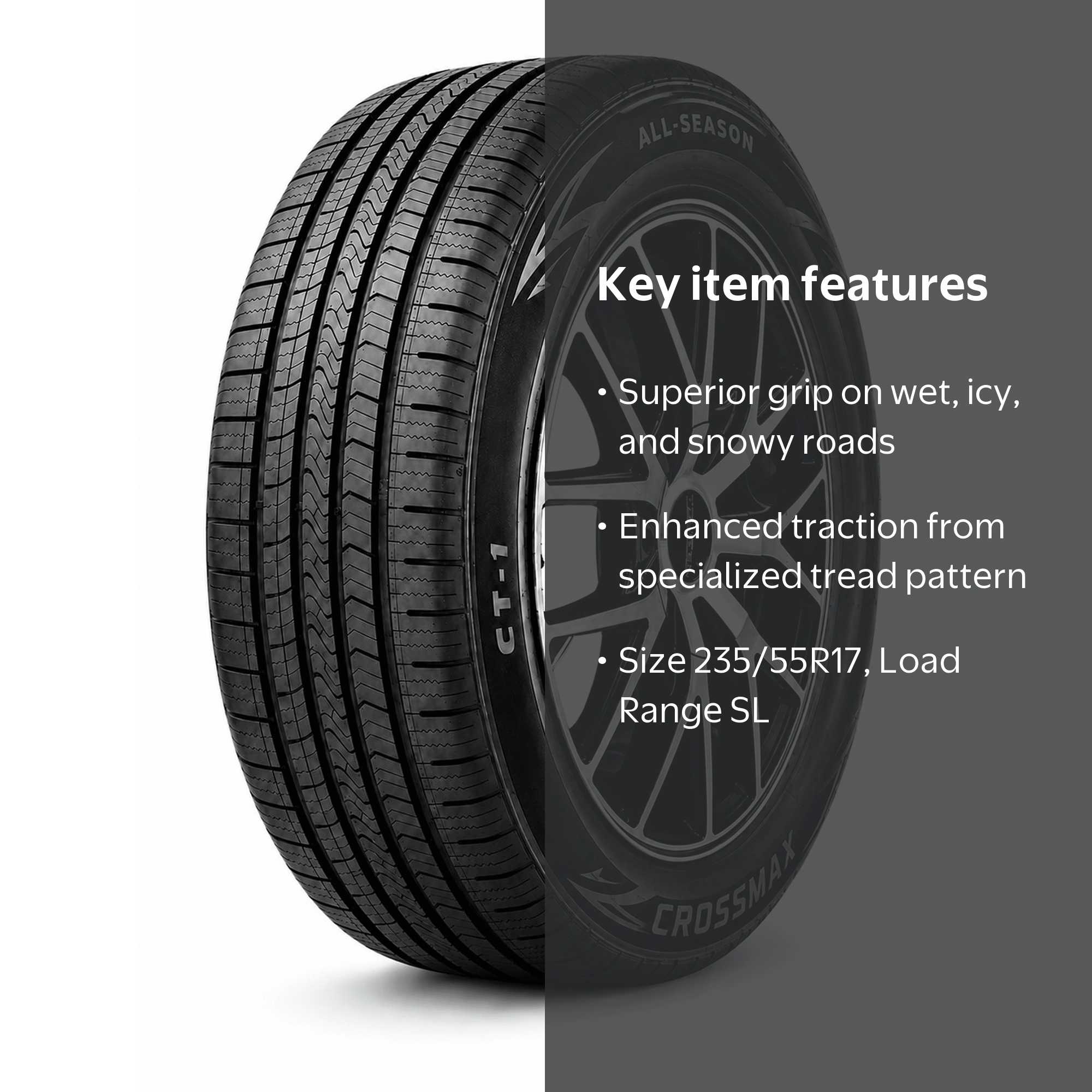 Crossmax CT-1 All Season Passenger Tire, 235/55R17 99V