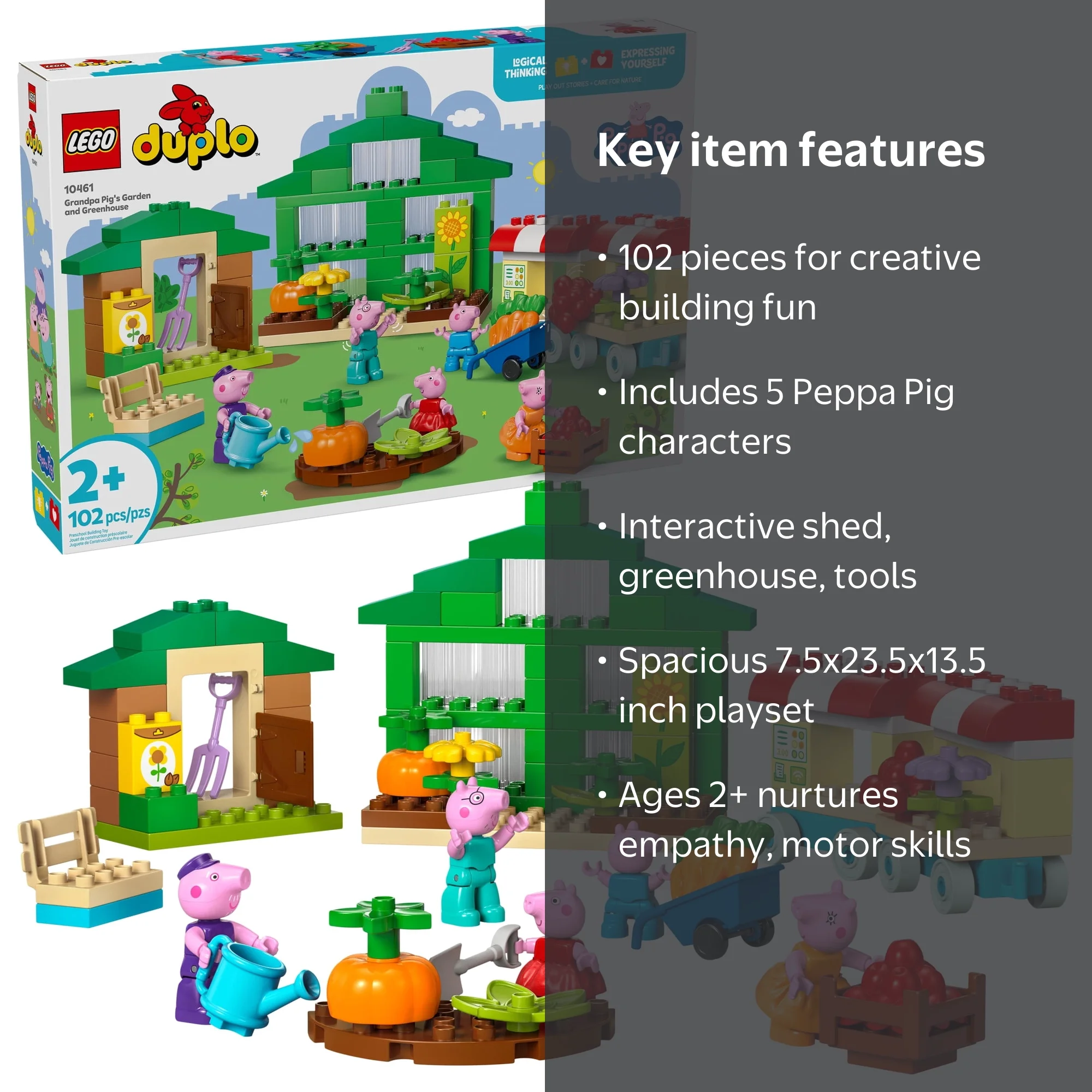 LEGO DUPLO Peppa Pig Grandpa Pig‚Äôs Garden & Greenhouse, 10461