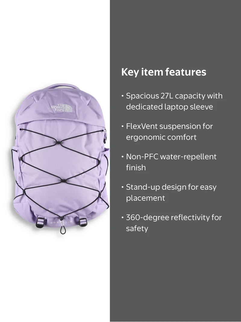 north face backpack purple and gray The Women's Borealis Commuter Laptop Backpack, Dusk Light Heather/Dusk Purple, One Size A classic reimagined The North Face Women's Borealis