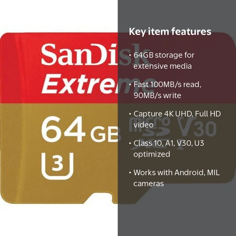 SanDisk 64GB Extreme® microSDXC™ UHS-I Card with adapter - SDSQXVF