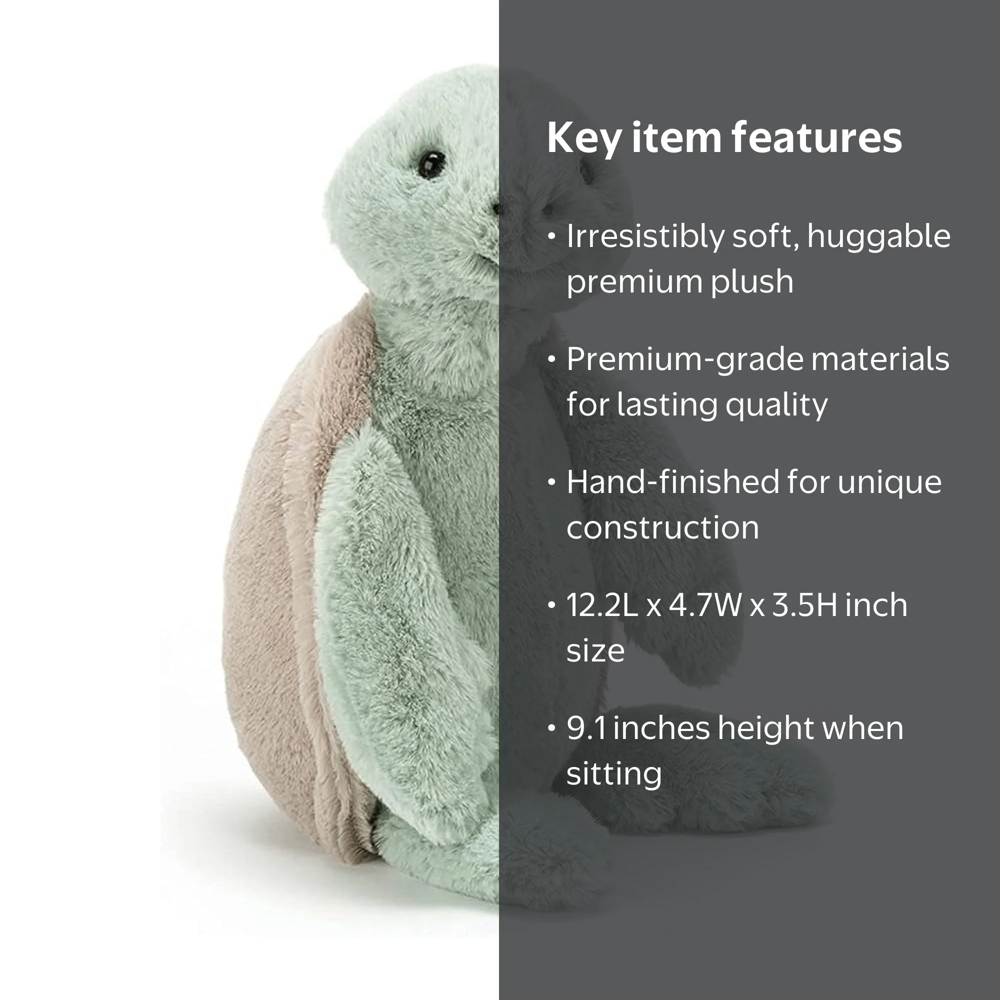Jellycat Bashful Turtle Stuffed Animal, Medium 12 inches - Reptile