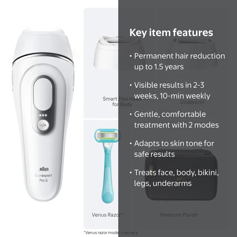 Free Shipping! Braun Silk Expert Pro 5 IPL Hair Removal for Women