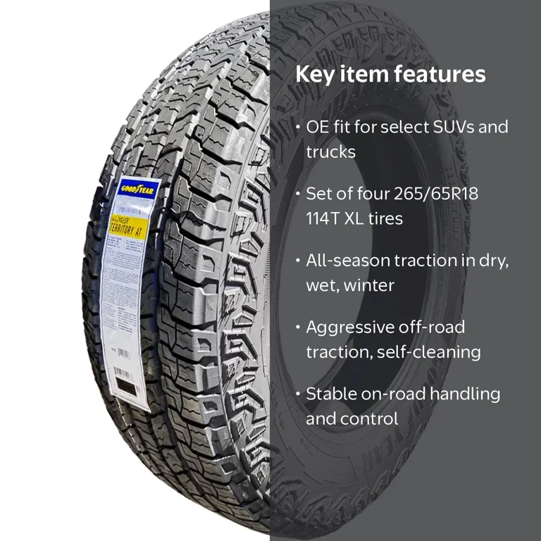Goodyear Tire Set of 4 265/65R18 All Terrain All Season Mud Snow