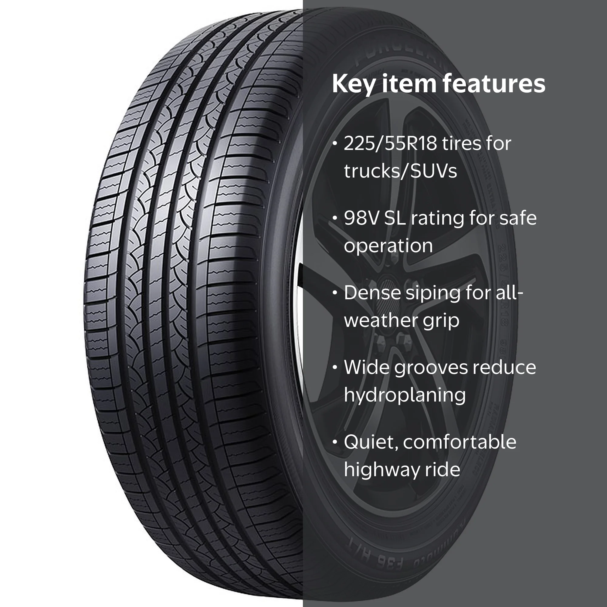 Forceland Kunimoto-F36 H/T Highway 225/55R18 98V Light Truck Tire