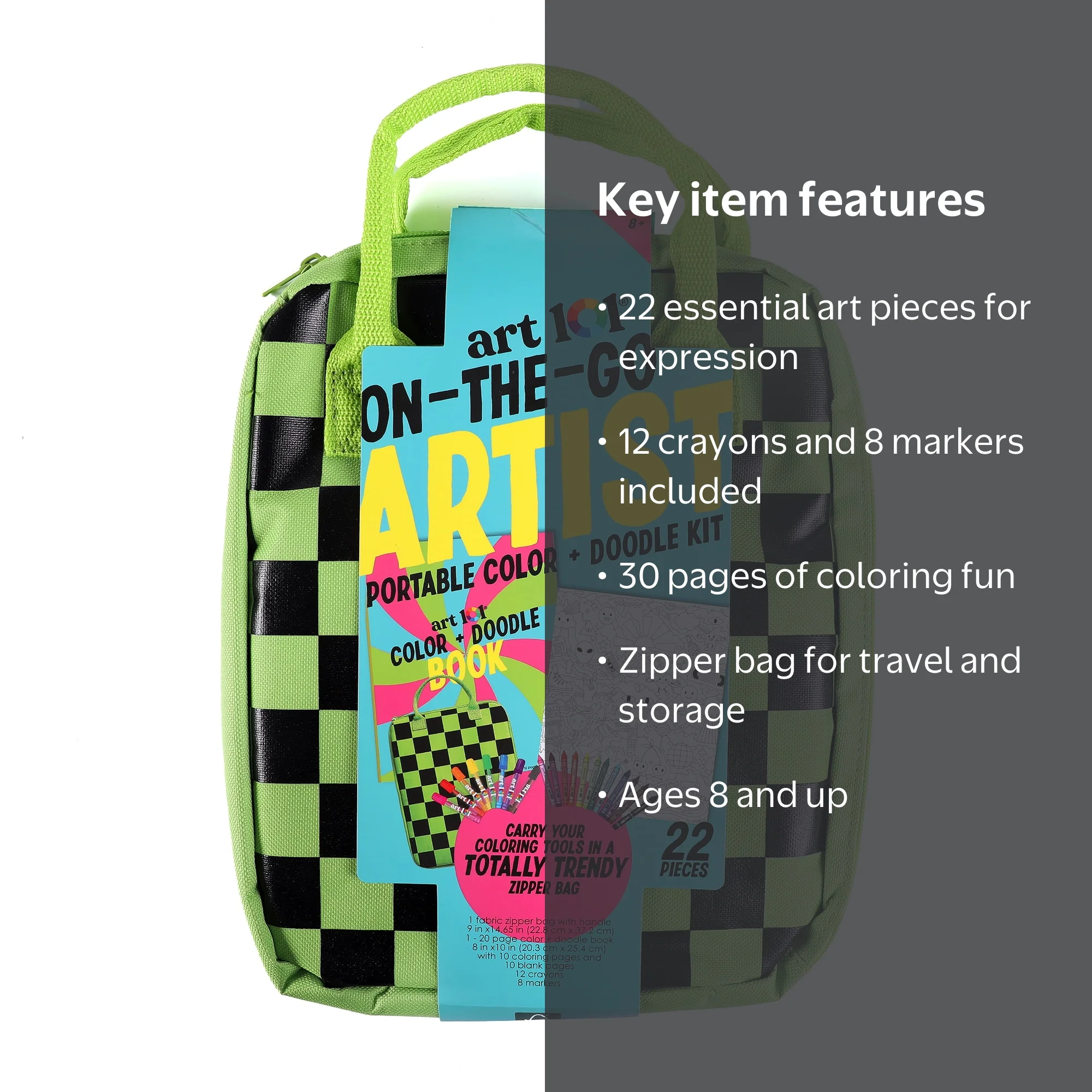Art 101 On-the-Go Artist Coloring Set in Organizer Bag for