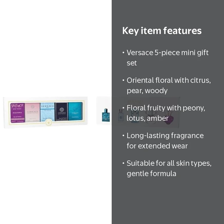 Versace, Miniatures Collection, 5 Pc Mini Gift Set - Walmart.com