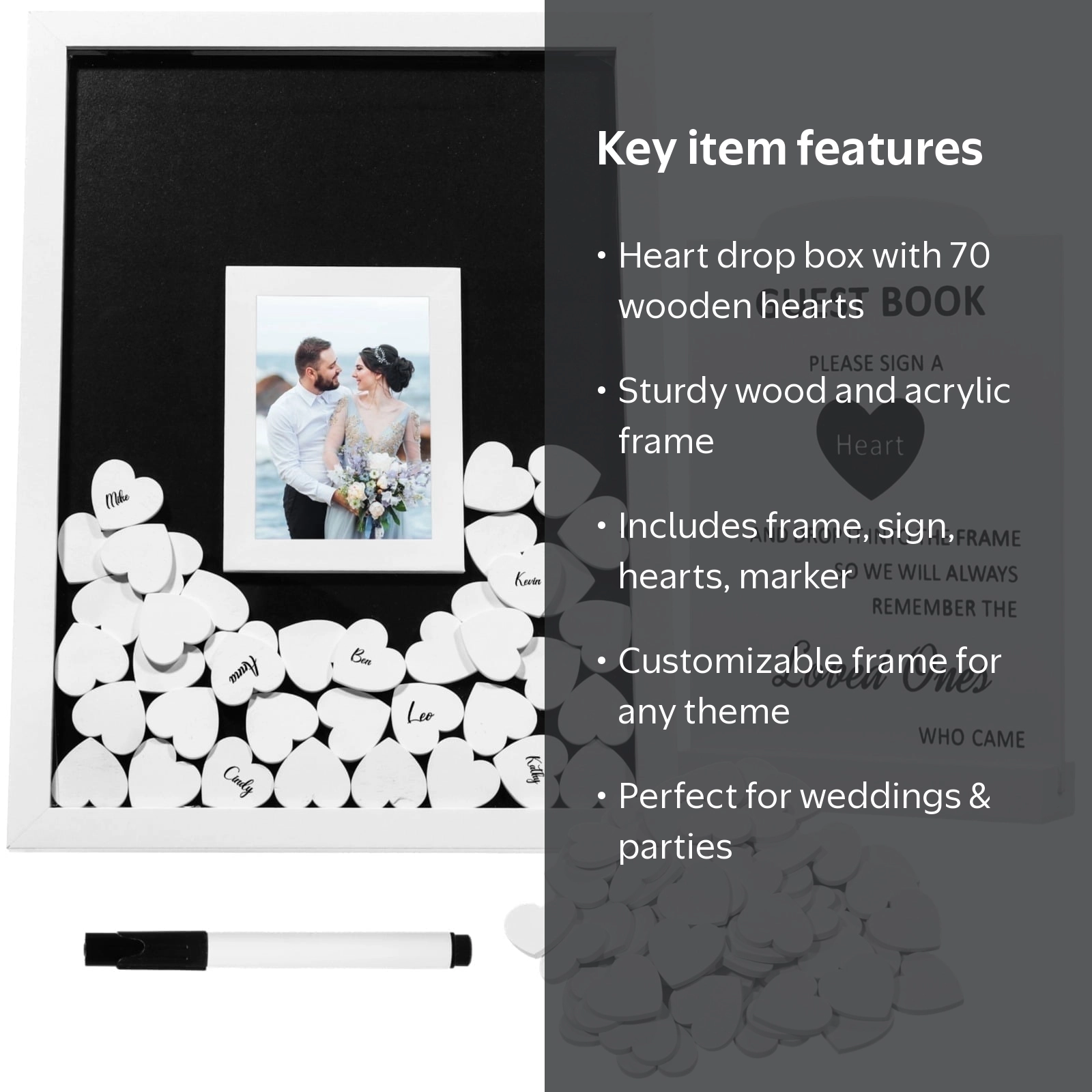 Wedding Guest Book Alternative, Wedding Signature Picture Frame
