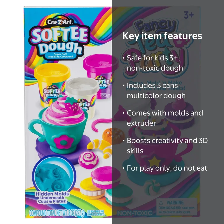 Cra-Z-Art Softee Dough Fancy Tea Party, 1 Multicolor Dough Set