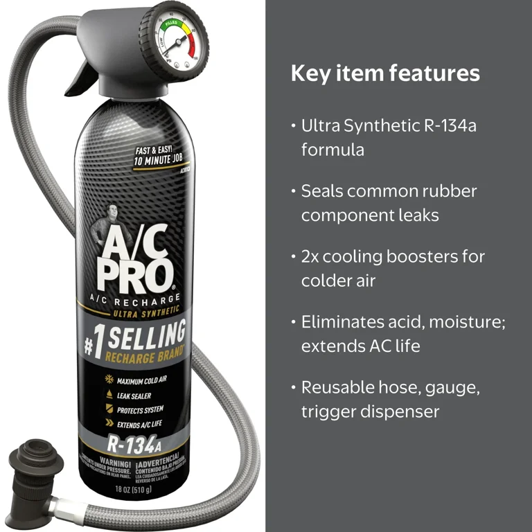 A/C Pro ACP-100 Ultra Synthetic R-134a Car Refrigerant Kit - 18 OZ
