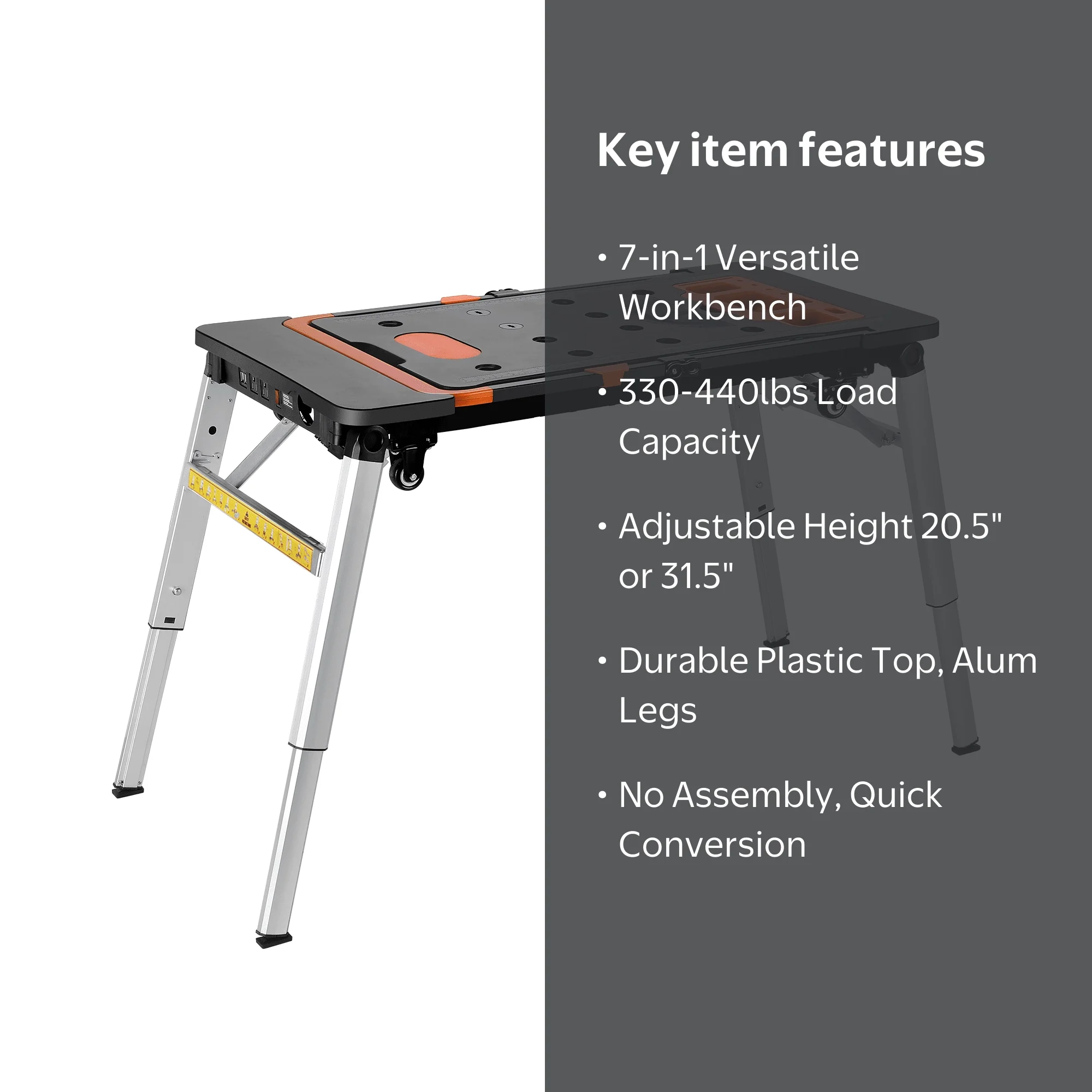 TLGREEN 7-in-1 Multifunctional Folding Work Table, Portable