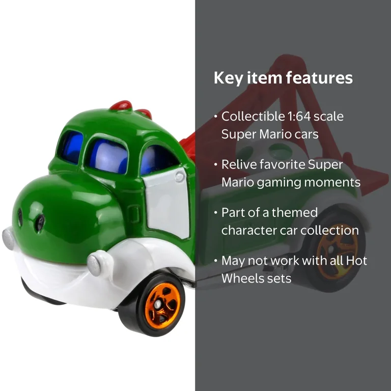 Hot Wheels Mario Brothers Yoshi Car Toy - Walmart.com