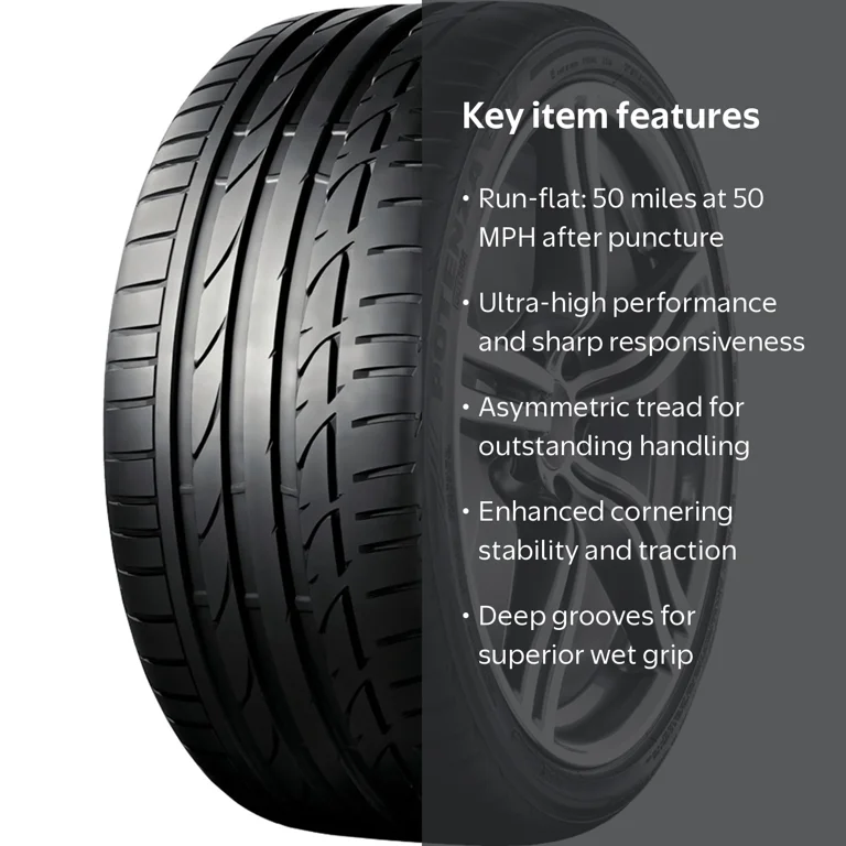 Bridgestone Potenza S001 RFT 225/40R19 89 Y Tire - Walmart.com