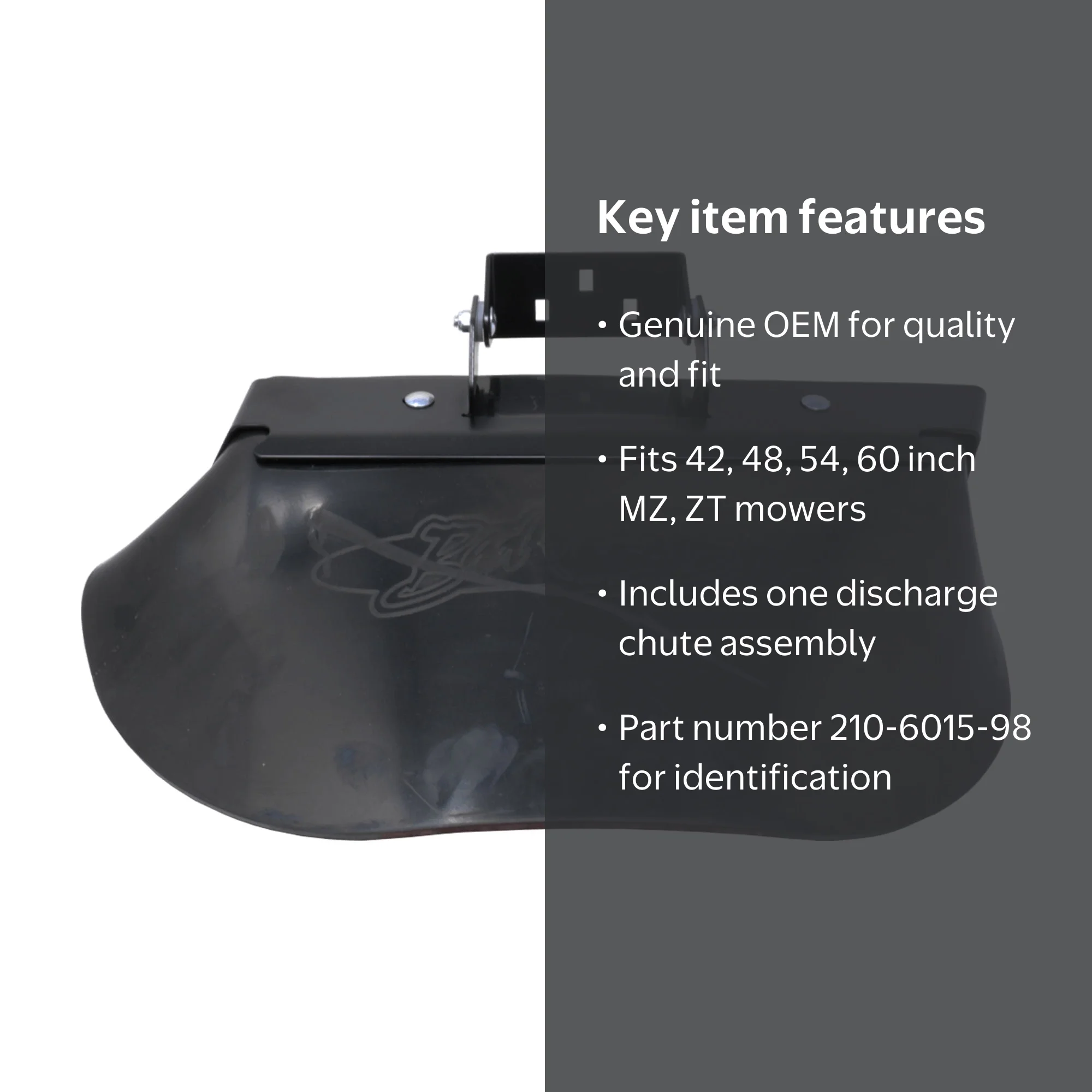 Genuine OEM Bad Boy Discharge Chute Assembly for MZ & MZ Magnum