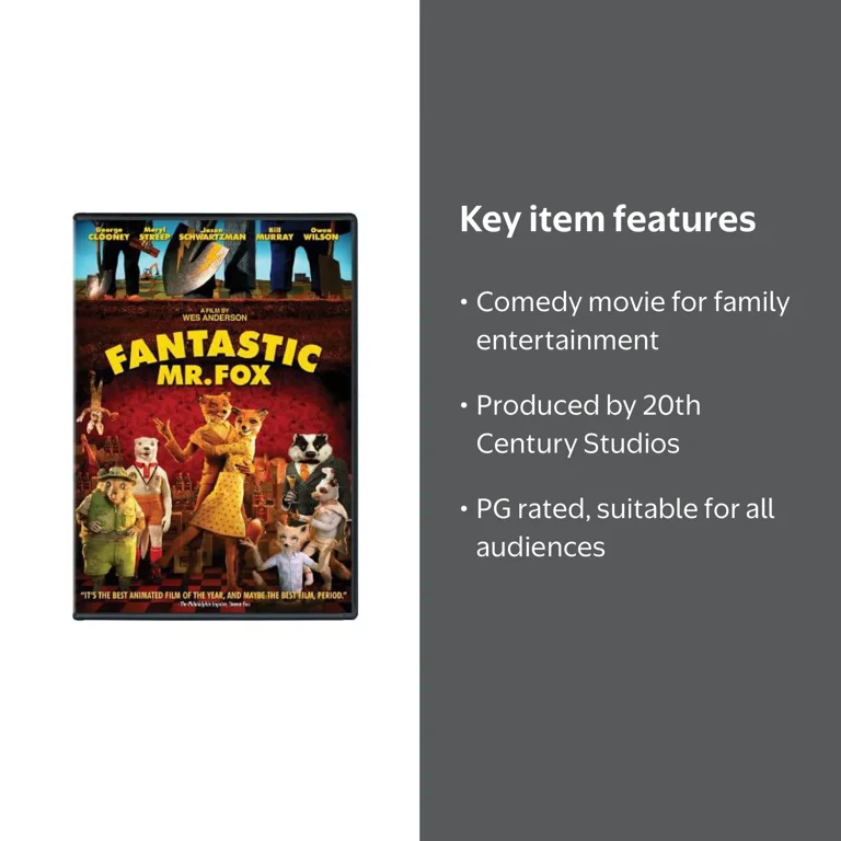 20th Century Studios' Fantastic Mr. Fox - Animated Comedy DVD