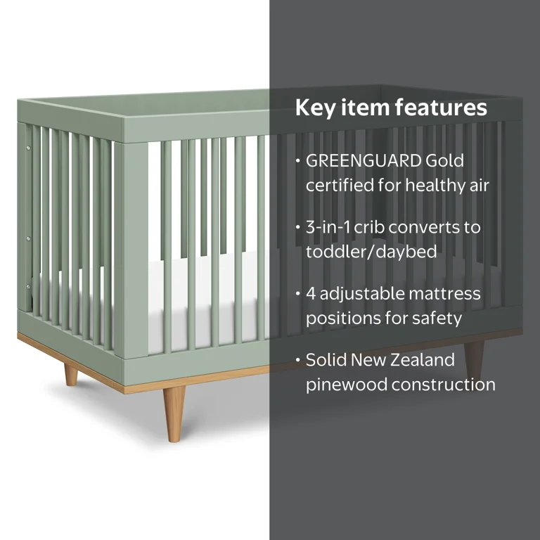 daVinci Marley 3-In-1 Convertible Crib in Light Sage and Honey