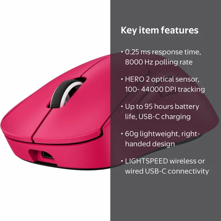 Logitech G Pro X Superlight 2 Dex Lightspeed Wireless Gaming Mouse