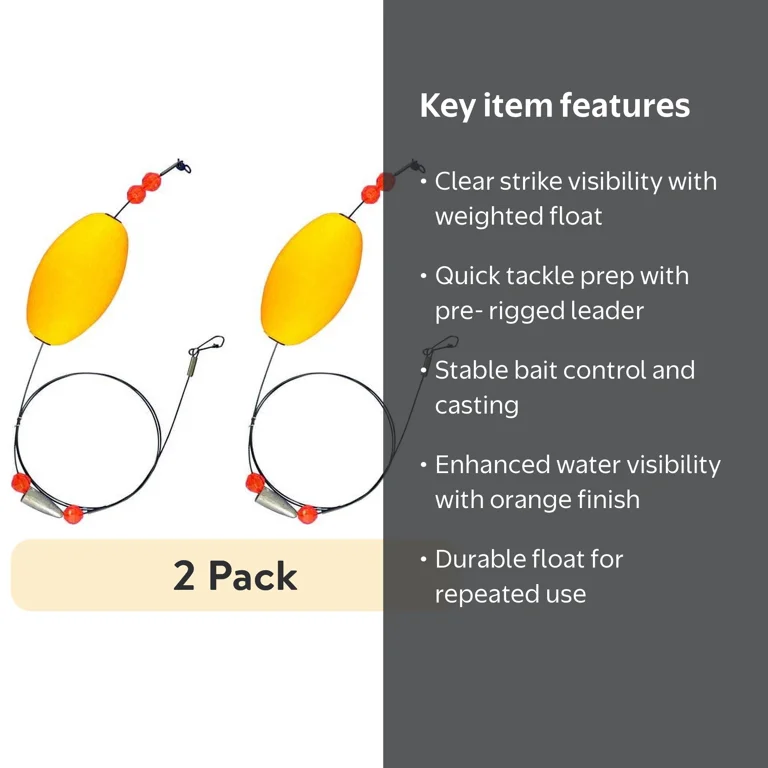 Comal 2 Pack Weighted Oval Float Leader for Saltwater Bay Fishing