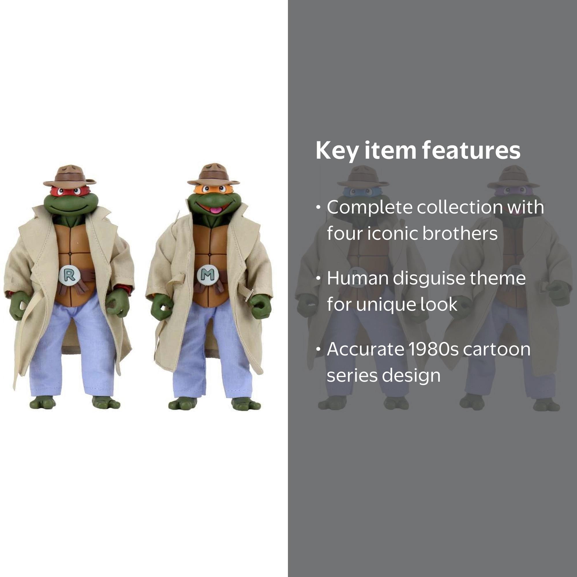 Neca TMNT 7 Inch Action Figure 4 Pack - Turtles in Disguise with