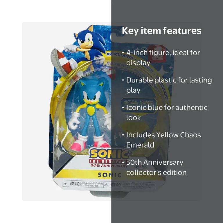 Jakks Sonic The Hedgehog 30th Anniversary Neon Sonic 4