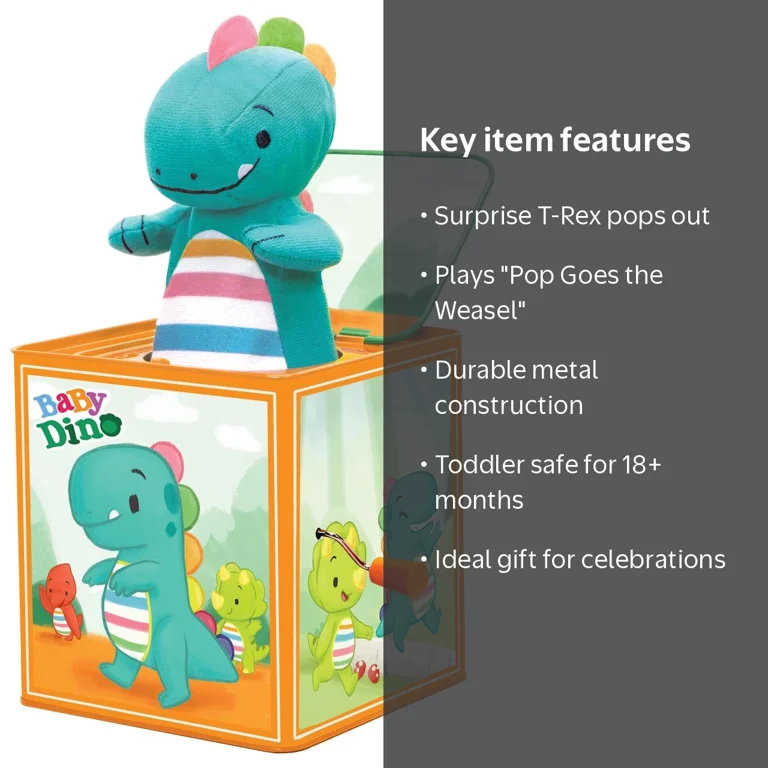 Schylling, Baby Dino Jack in The Box, Multicolor, Plush - Walmart.com