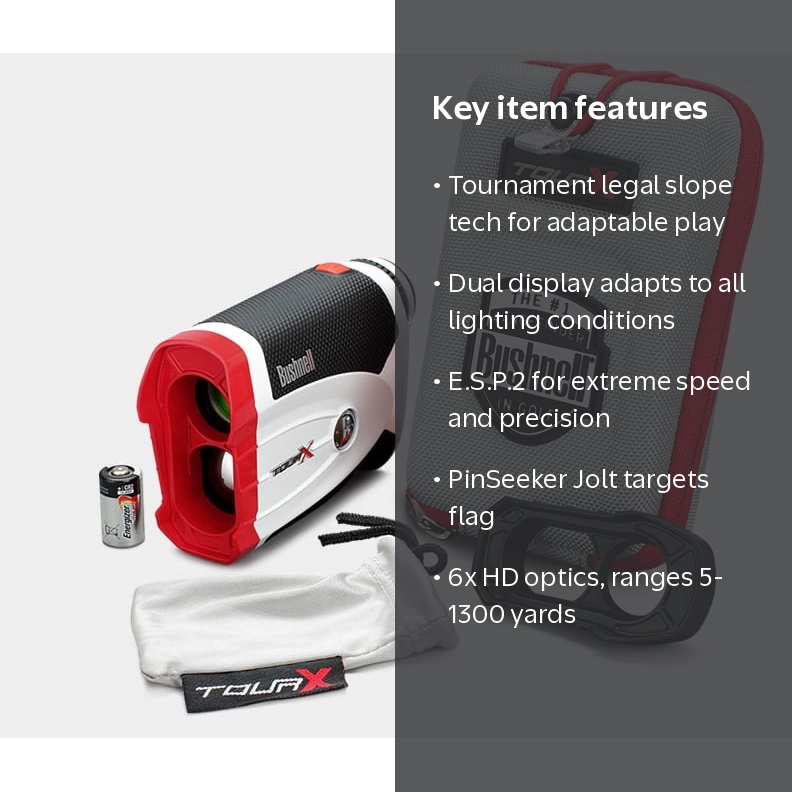 BUSHNELL TOUR X LASER GOLF RANGEFINDER JOLT & SLOPE TECHNOLOGY