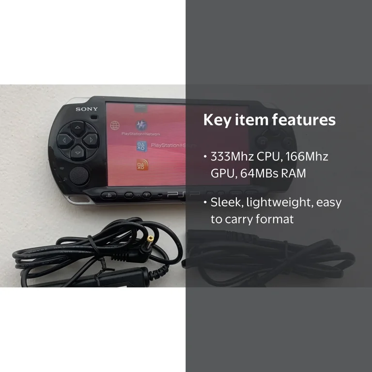 Sony PSP 3000 Console, Black, OEM, Portable PlayStation, WiFi