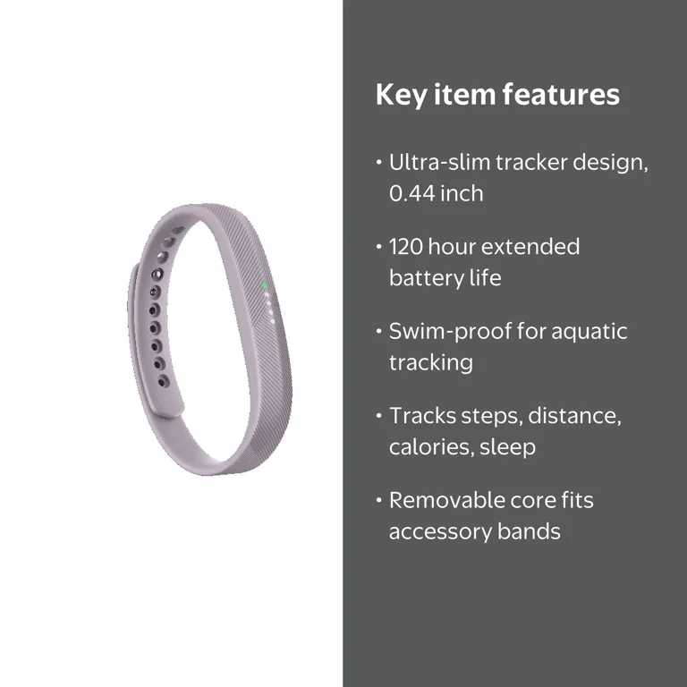 Fitbit Flex 2 Smart Band - Lavender, Wrist Accelerometer