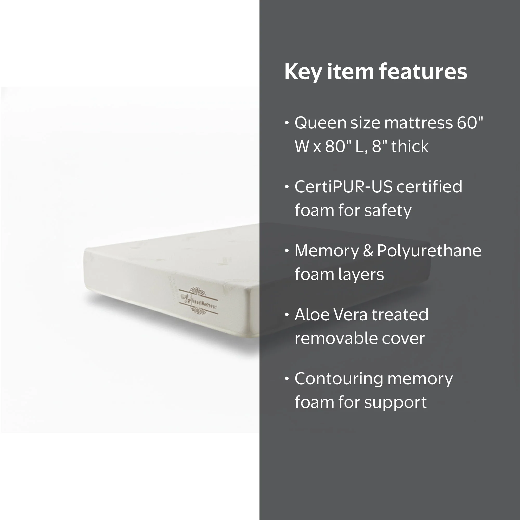 AC Pacific Aloe Vera Queen Memory Foam Mattress, 8 Inch - Walmart.com