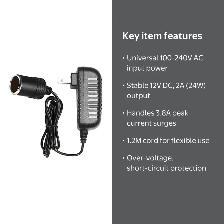 cigarette lighter to 110 AC DC Converter 10A 110-220V 12V Car Socket Power Adapter for Car Vacuum Tire Inflator and Other Car Devices Under 120W Upgrade your vehicles power capabilities with this 500 AC to DC Converter, JRing