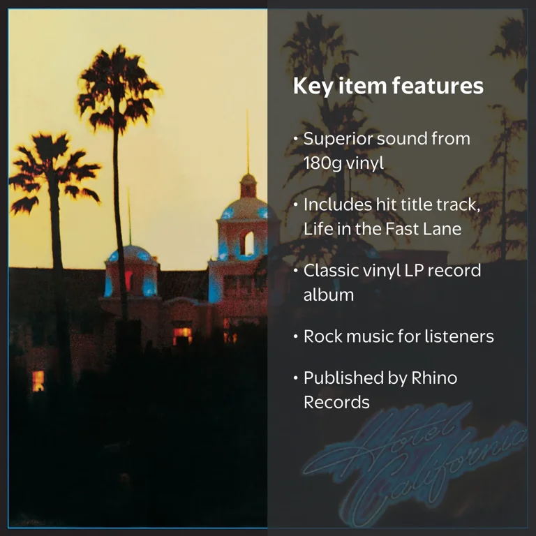 Rhino, The Eagles Hotel California Vinyl Record, 180 Gram