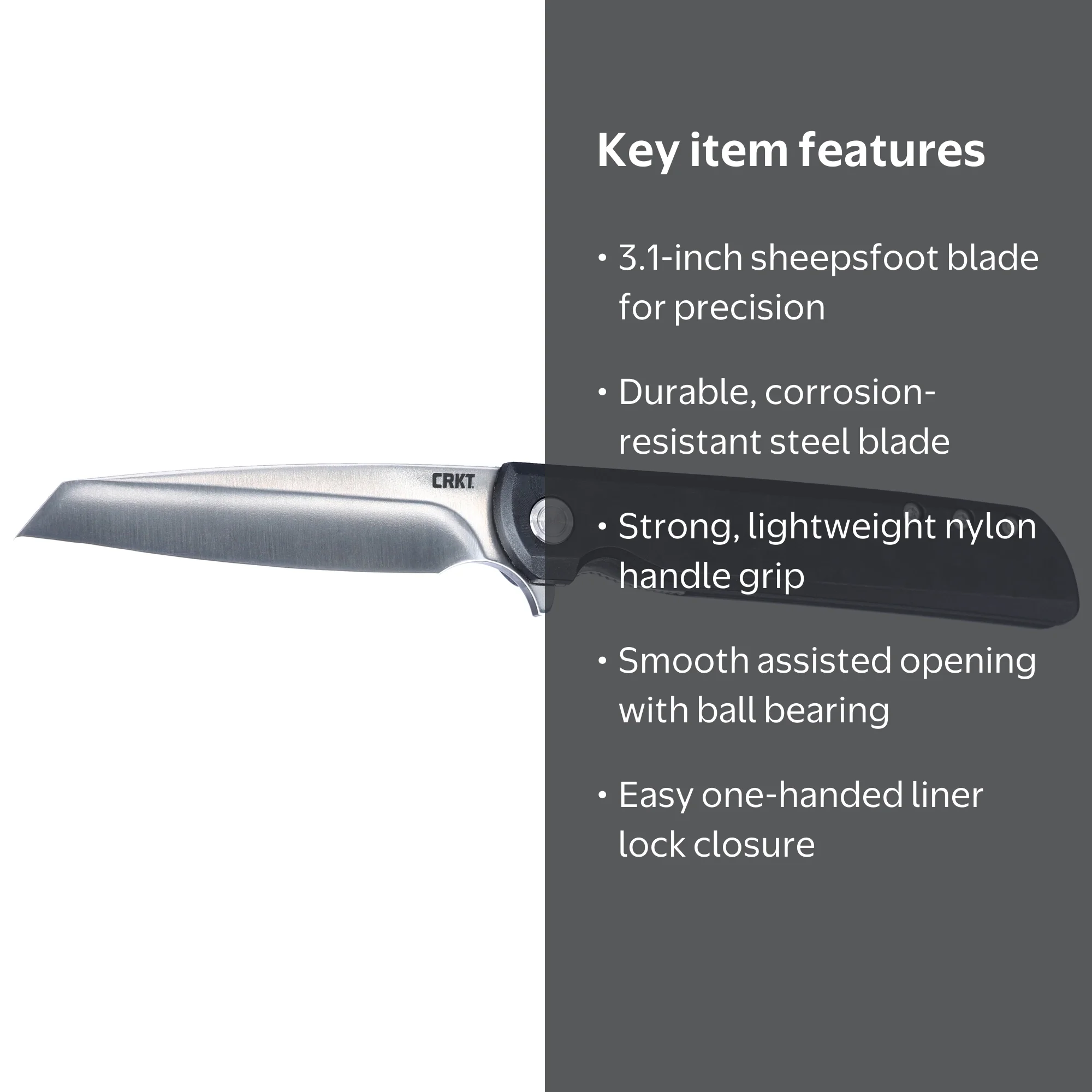 CRKT LCK + Everyday Carry Assisted Folding Knife with Liner Lock