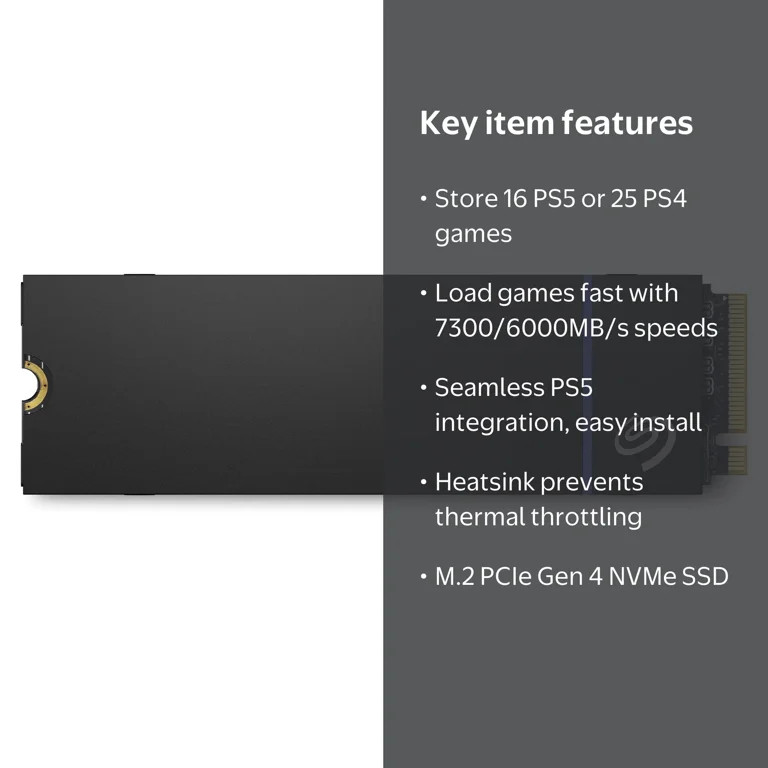 Seagate Game Drive M.2 1TB PCIe Gen 4 NVMe with Heatsink for PS5