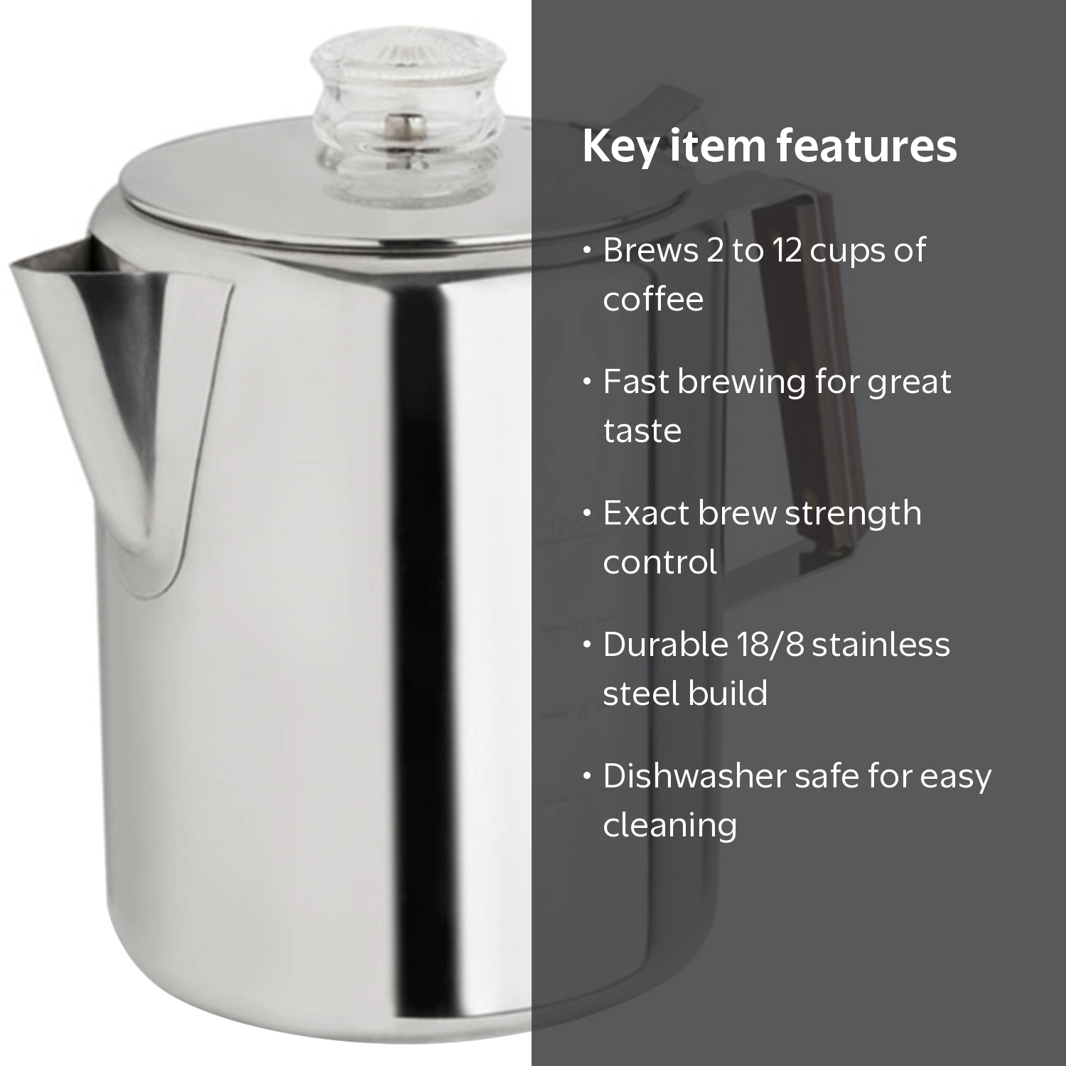 1/2 おちょこぷー様★送料無料★プレート37.5kg カールバー T1 Fitzall, Rapid Brew Stovetop Percolator, 12 cups, Silver - Walmart.com