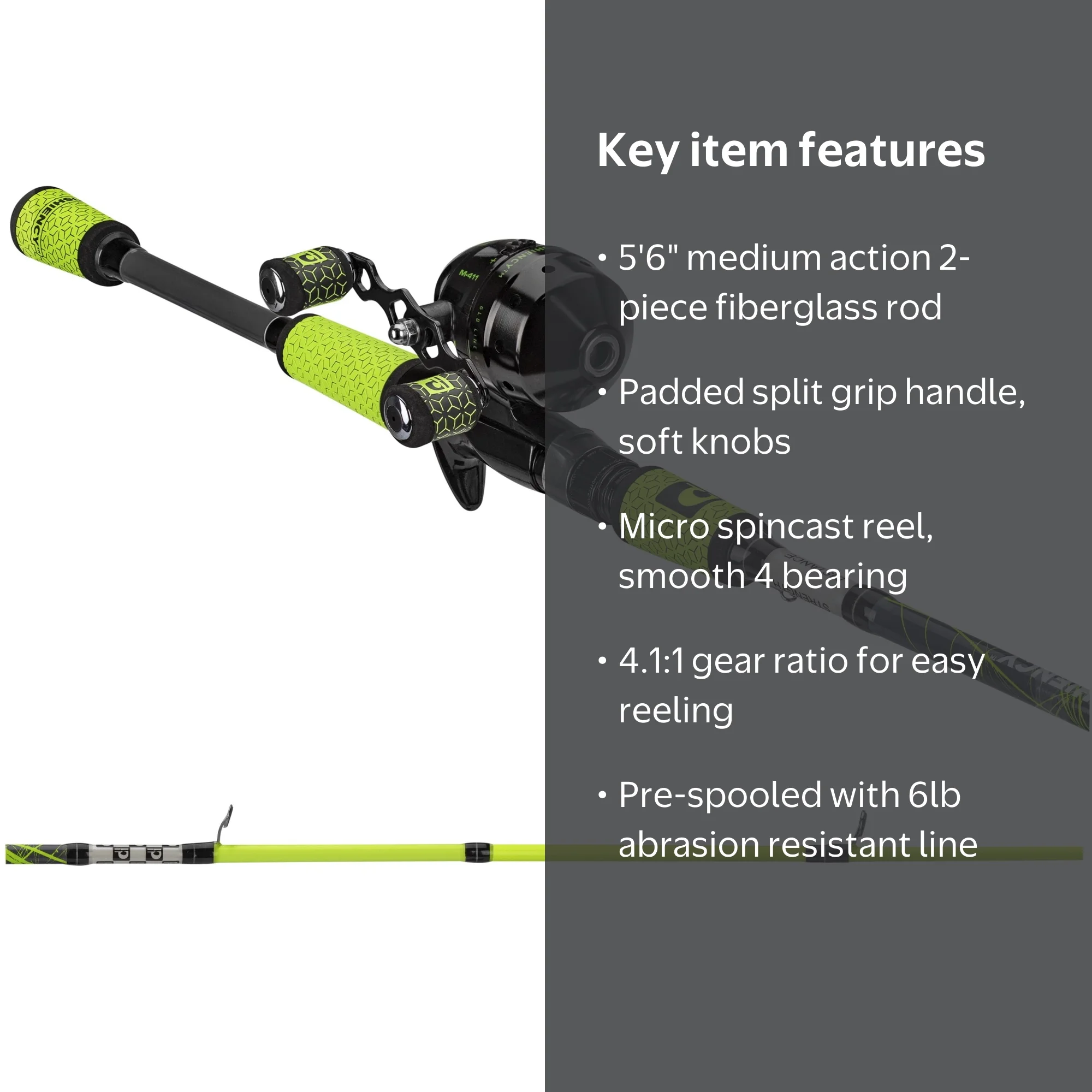 ProFISHiency Pro 5ft 6in Micro High-Viz Green Spincast Combo