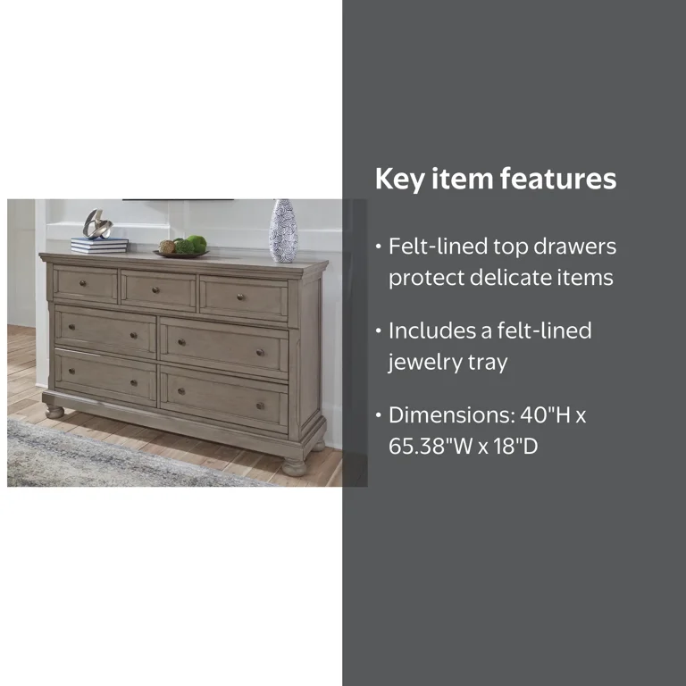 ashley furniture grey dresser Surancha Gray this dresser combines durability and affordability for lasting use ASHLEY FURNITURE Grey 7 Drawer