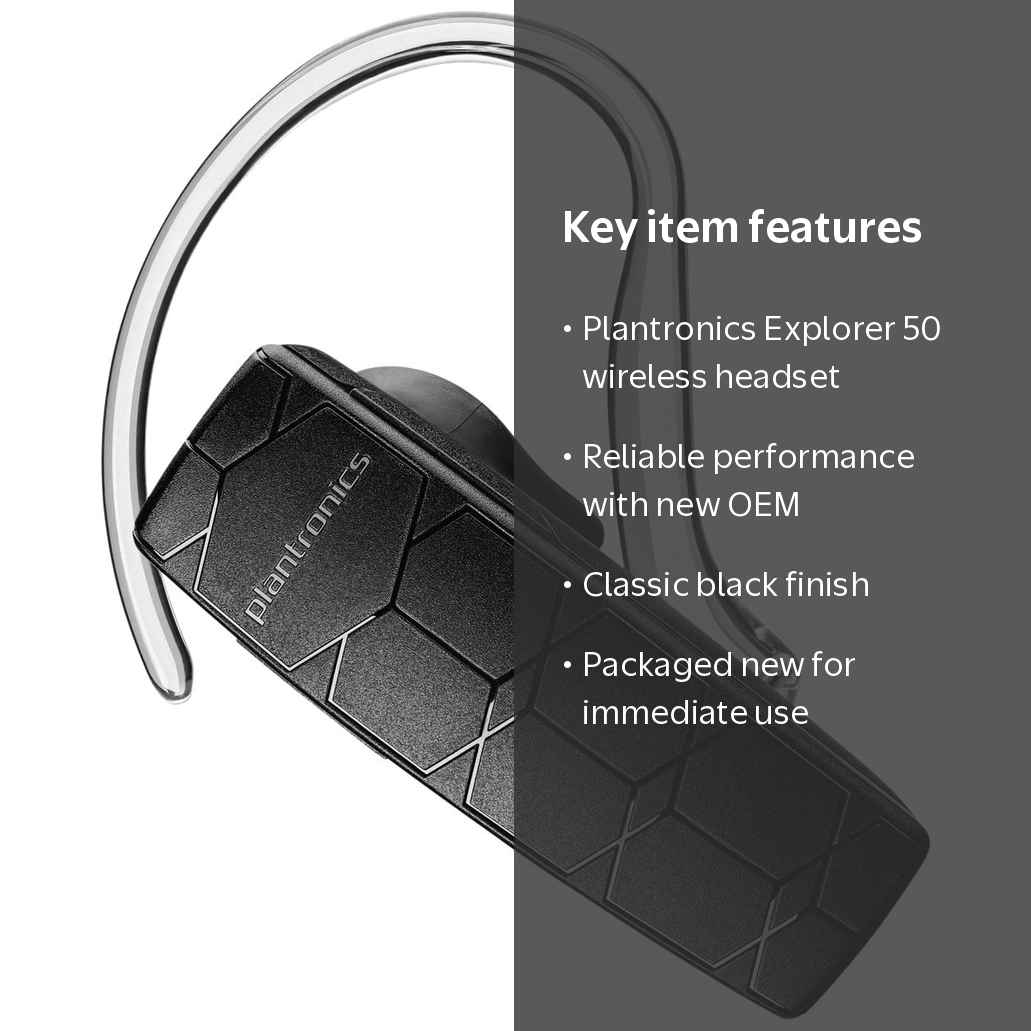 Plantronics Explorer 50 Bluetooth Headset - Retail Packaging
