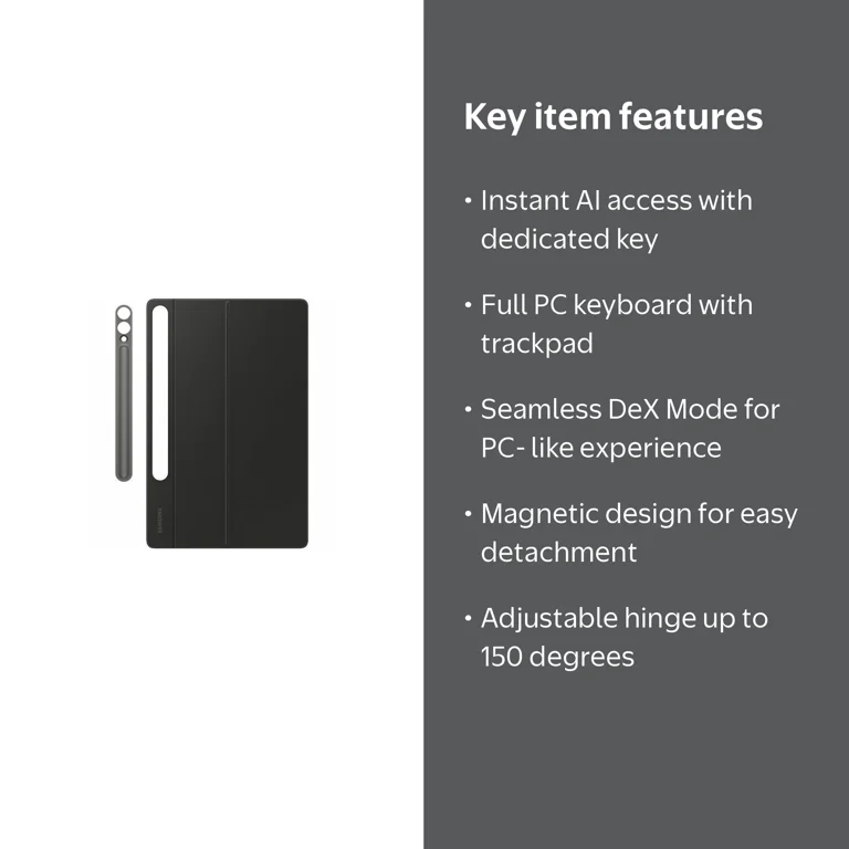Samsung, Book Cover Keyboard, Galaxy Tab S10+, Black - Walmart.com