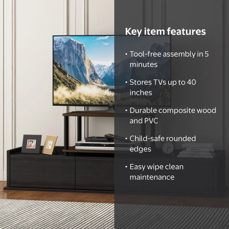 【nozomu】WesternDigital4TB1台2TB2台セット Furinno Turn-N-Tube No Tools 2-Tier Elevated TV Stand, Columbier