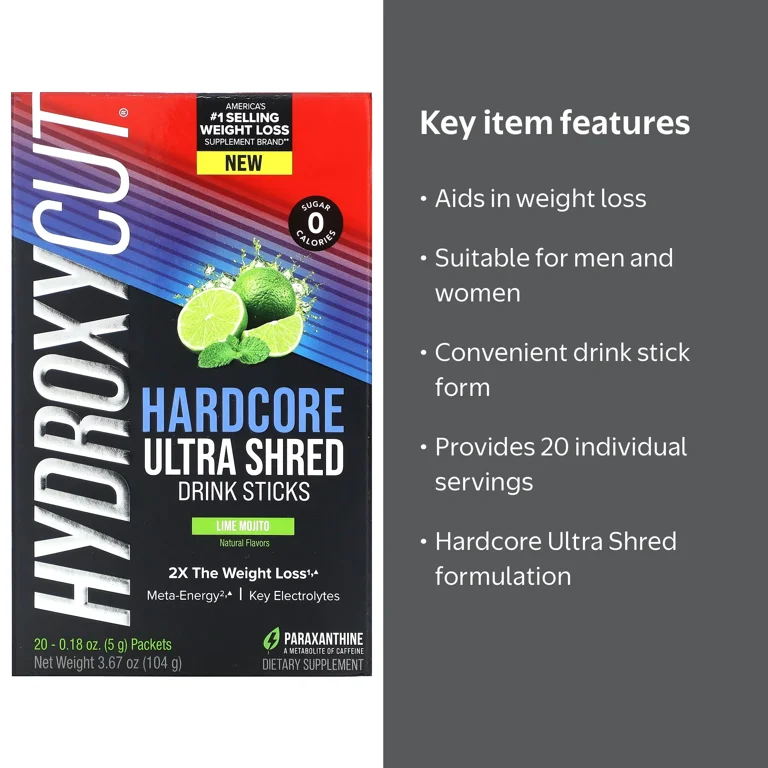 hydroxycut vs l carnitine Hardcore Ultra Shred Drink Sticks Weight Loss for Men and Women, 20 Ea L-CARNITINE 3000 SUPPLEMENT - Weight