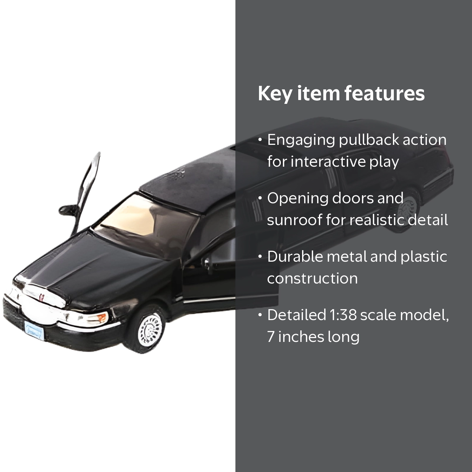 Kinsmart Toy Diecast - 1999 Lincoln Town Car Stretch Limousine