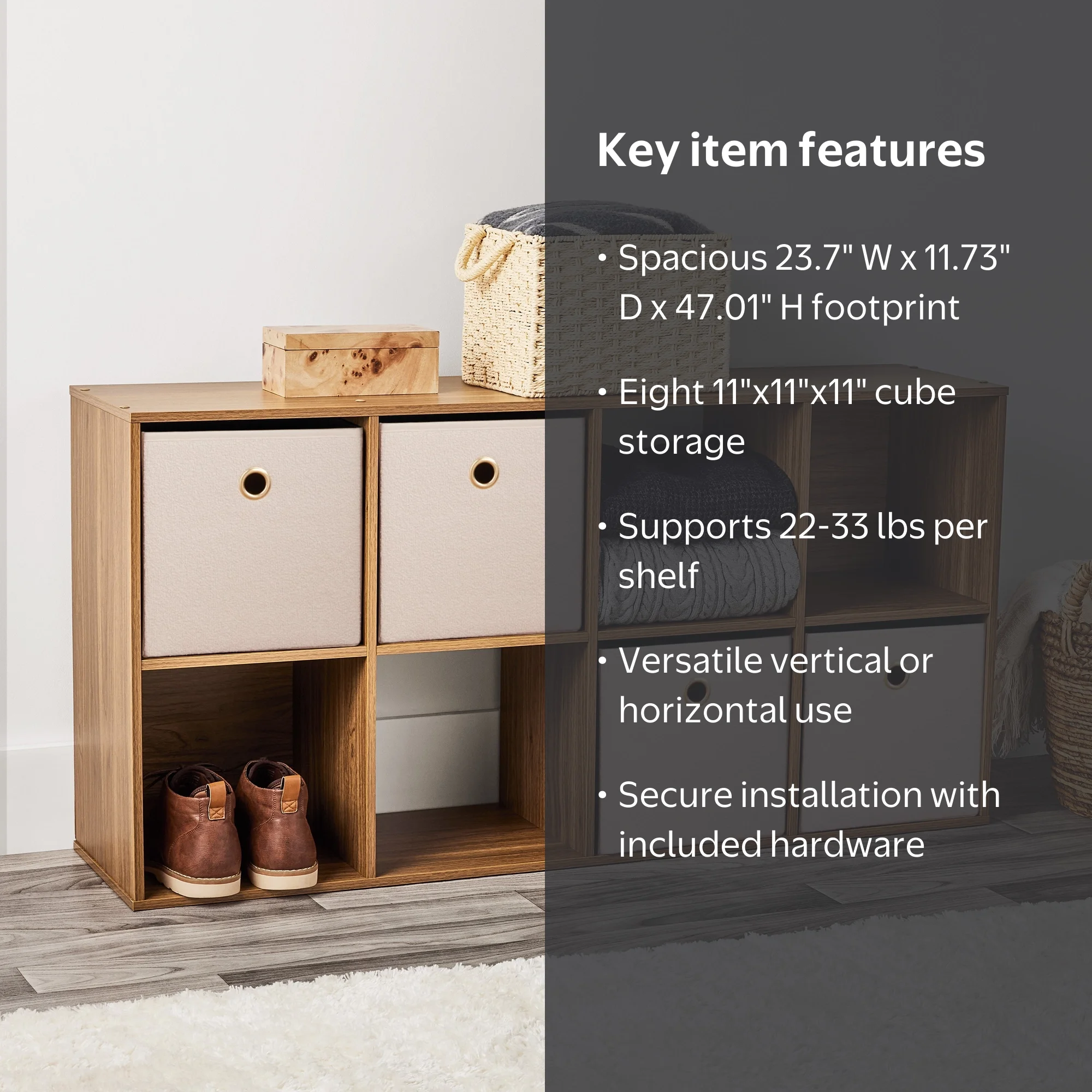 Mainstays 8 Cube Storage Organizer, Warm Walnut - Walmart.com
