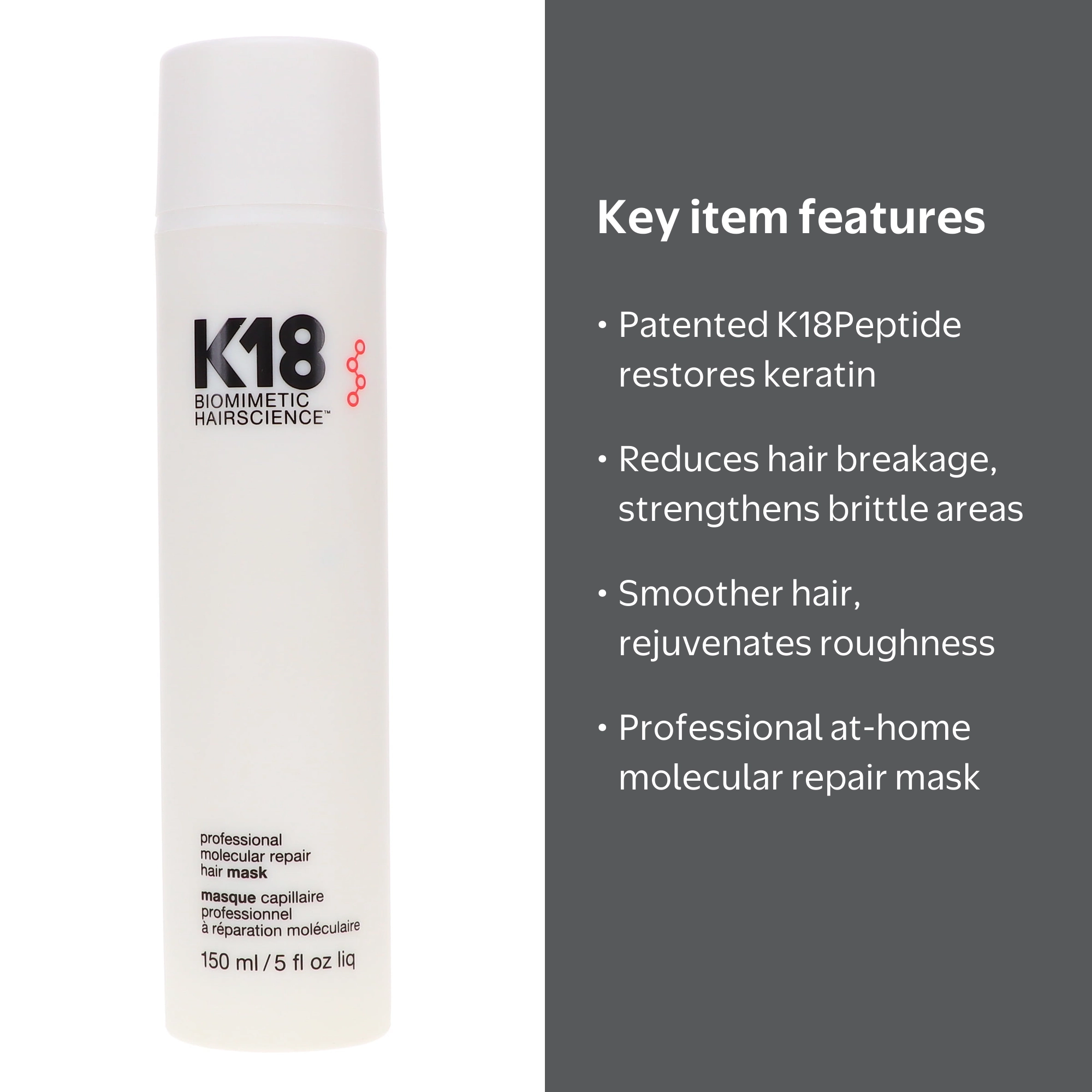 K18 Professional At-Home Molecular Repair Hair Mask for Damaged