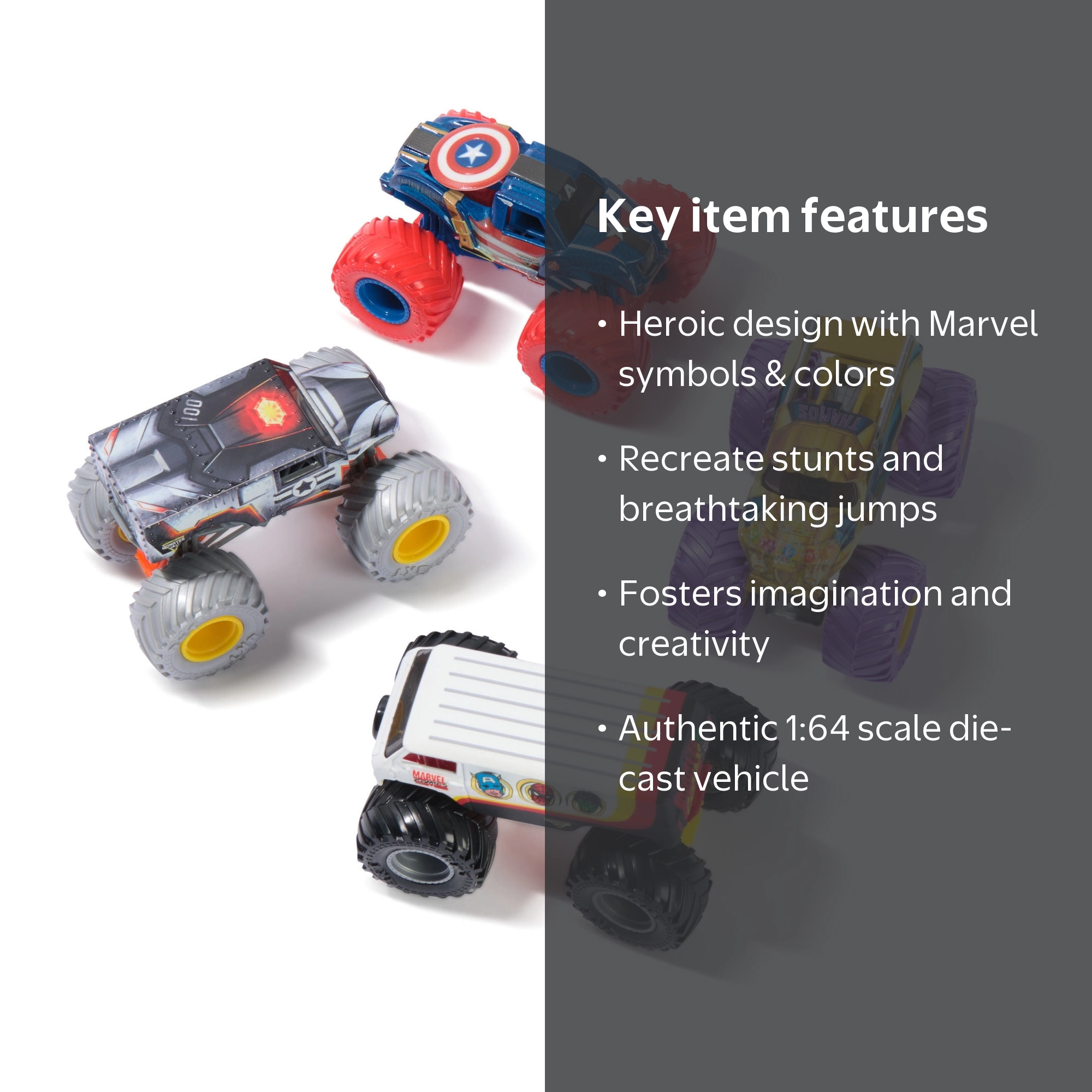 Monster Jam, Marvel 1:64 Scale Vehicle Monster Truck Single Pack