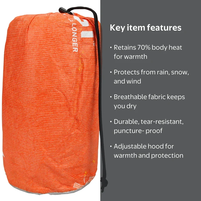 SOL Escape Bivvy with Hood, Orange - Walmart.com
