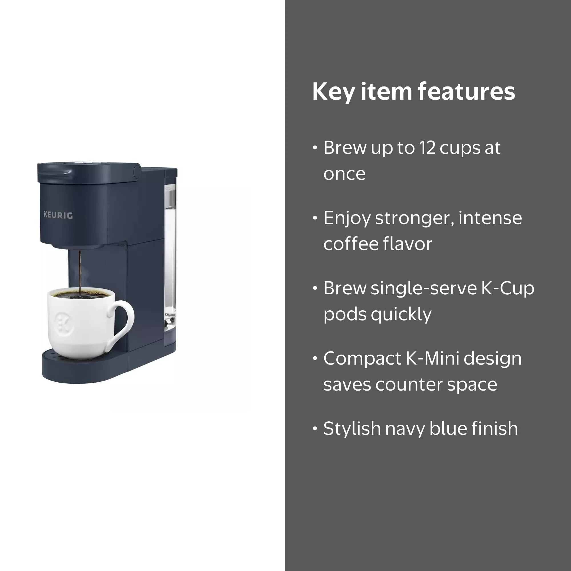 Keurig K-Mini Go, Multicup Reservoir Single-Serve K-Cup Pod Coffee