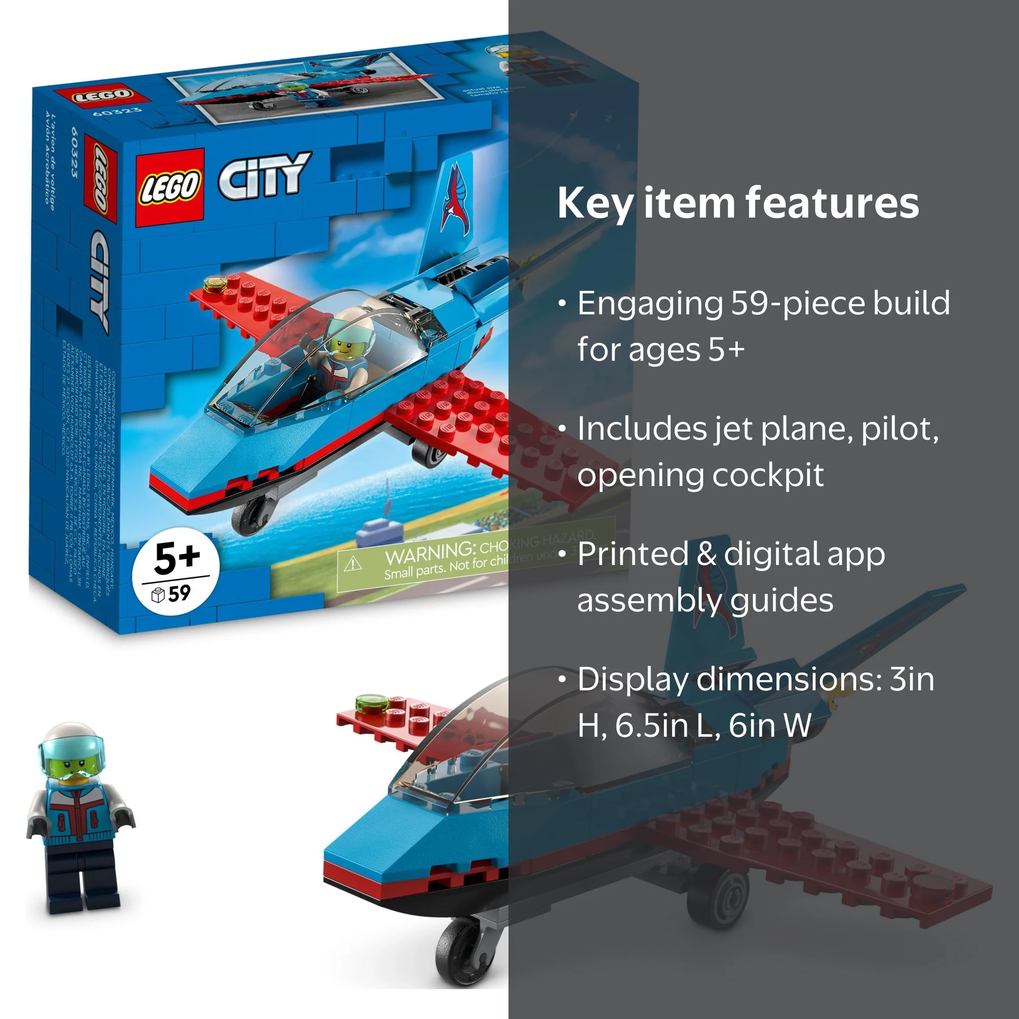 LEGO, City Great Vehicles Stunt Plane, 60323, 59 Pieces - Walmart.com